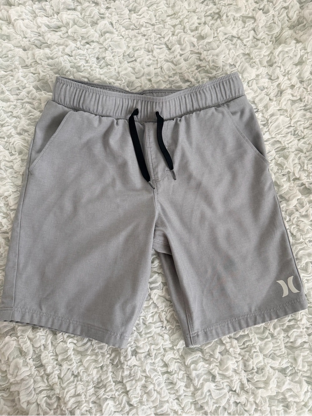Hurley Boys Pull-On Performance Shorts – Size 7 (6–7 Years) Gray